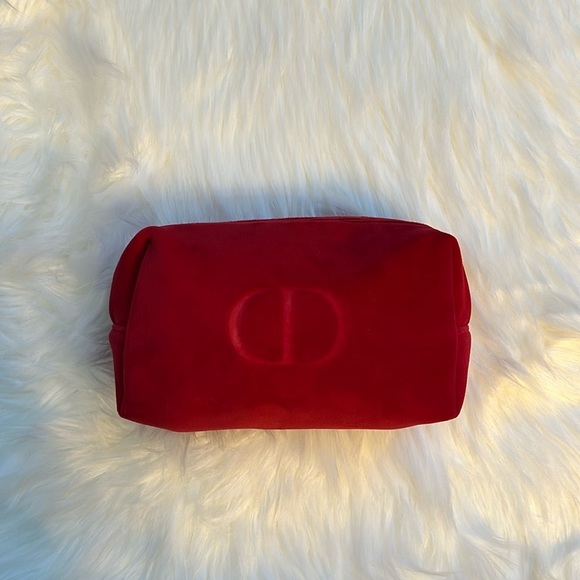 NWOT Dior Red Soft Cosmetic Pouch - Picture 1 of 14
